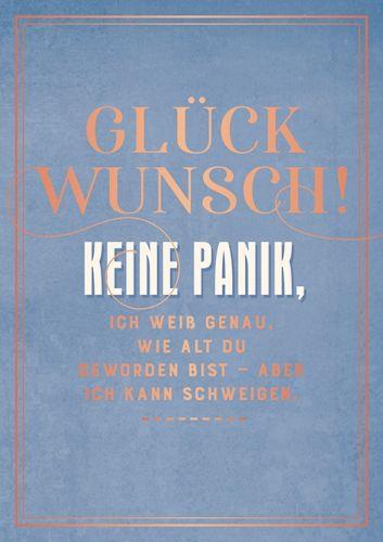 VintageArt Postkarte Großformat Geburtstag - Motiv: Glückwunsch ich kann schweigen