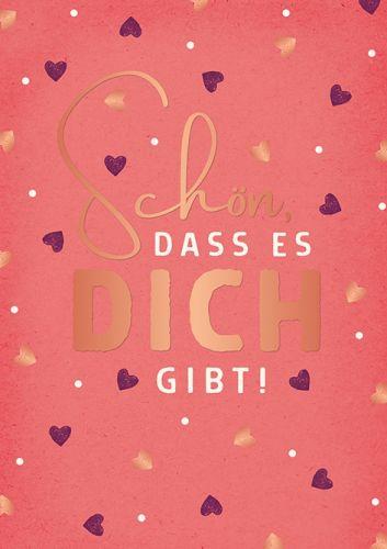 VintageArt Postkarte Großformat Liebe - Motiv: Schön, dass es dich gibt!