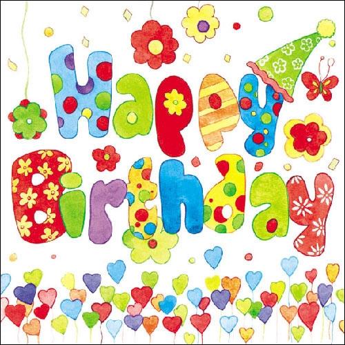 Papierservietten Happy Birthday 33x33