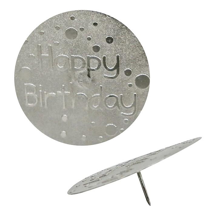 Kerzenstecker "Happy Birthday" Metall