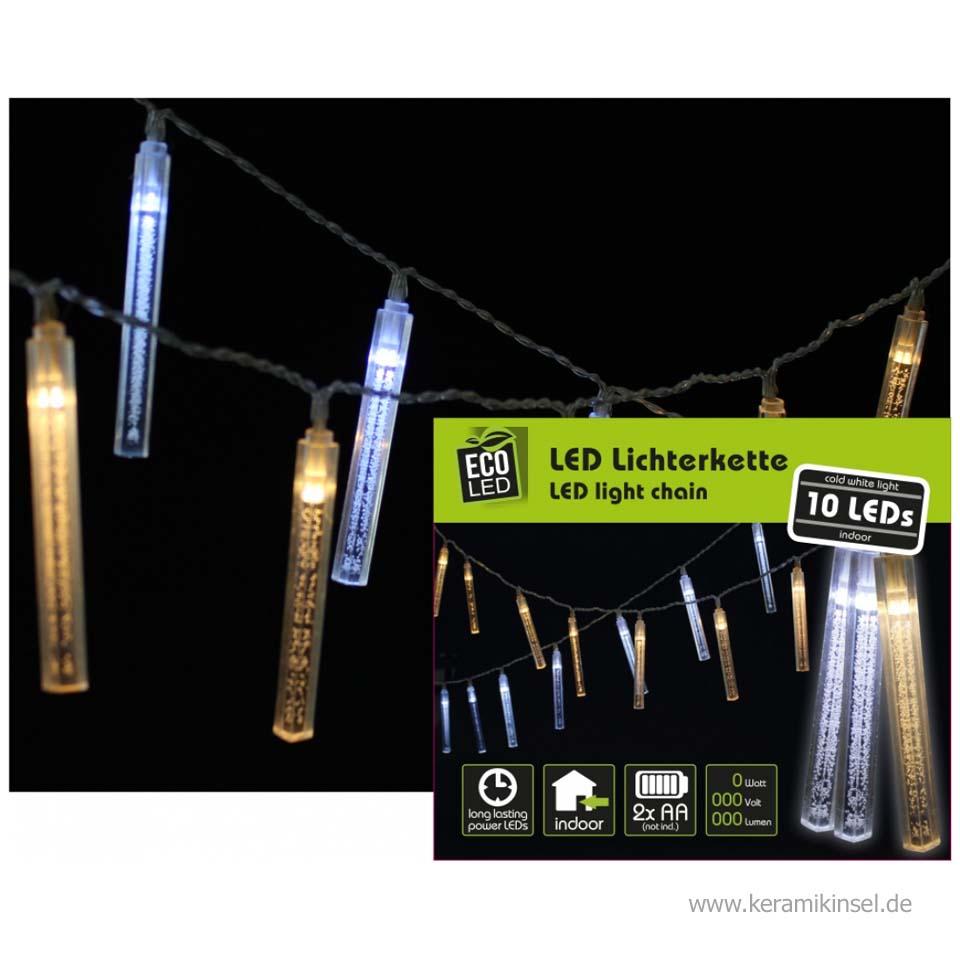 LED Lichterkette Stäbchen, Kunststoff 10 LED