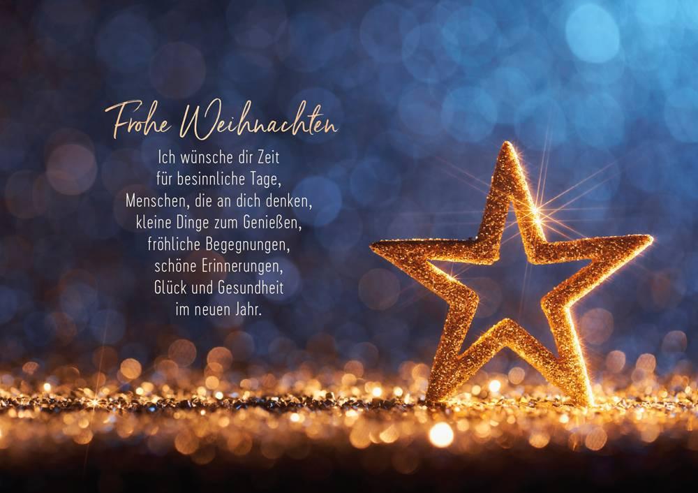 Weihnachtswünsche Doppelkarte Goldveredelung