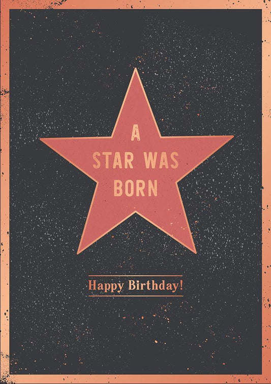 Doppelkarte mit Umschlag Vintage Art Geburtstag - Auswahl: A Star was born