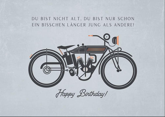 Doppelkarte mit Umschlag Vintage Art Geburtstage  - Auswahl: Happy Birthday!