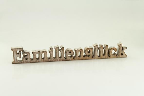 Schriftzug Familienglück Holz 45cm